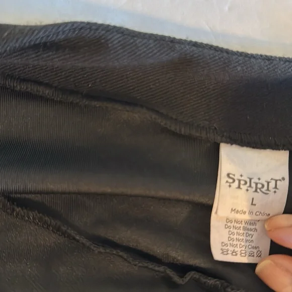 Spirit Women’s Bell Bottoms Black Pants Embroidery On Hem Large - Picture 9 of 14